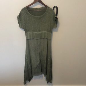 Italian green linen dress